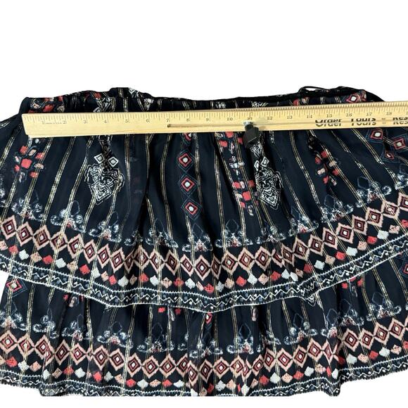 Joie Black Pink White Lyane Tiered Elastic Mini Ruffle Skirt Top Sz L NEW Tags - Picture 8 of 11